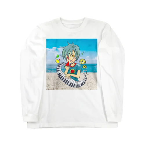 スイカとピアノが大好きな少年 Long Sleeve T-Shirt