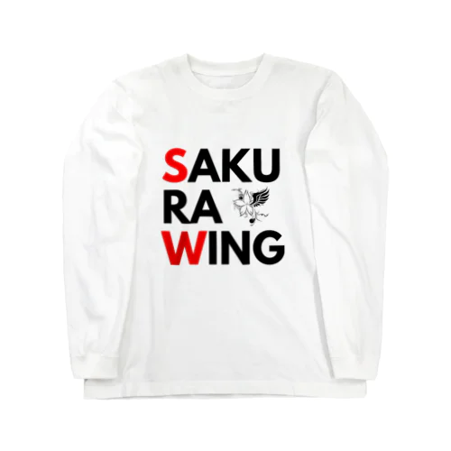 SAKURA WING 赤＆黒文字 ロングスリーブTシャツ