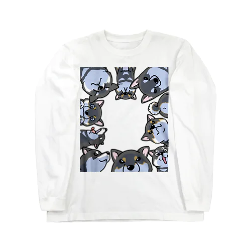 のぞく黒柴たち Long Sleeve T-Shirt