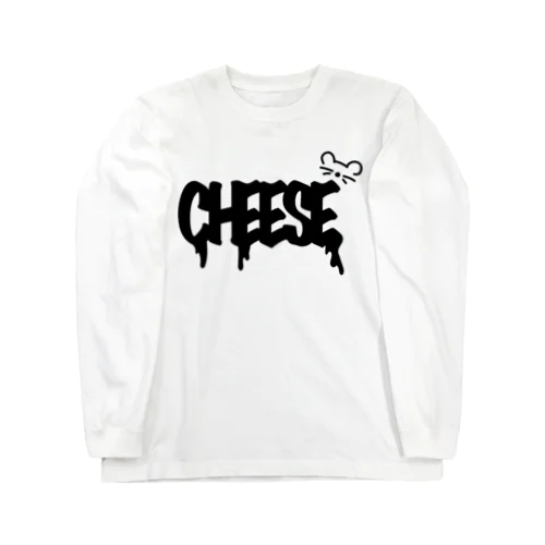 溶けたCHEESEロゴ Black ロングスリーブTシャツ