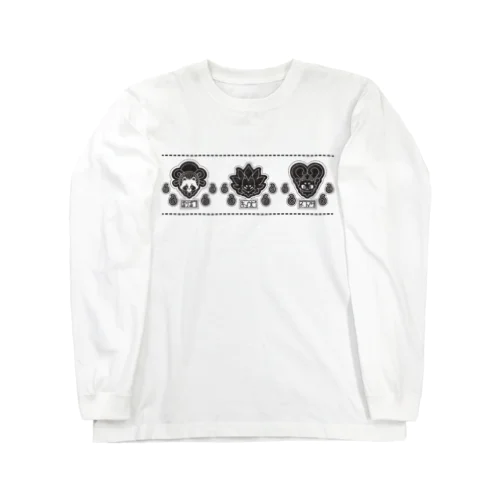 狸・狐・猫-黒- Long Sleeve T-Shirt