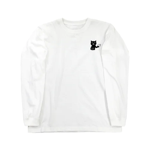 喫茶・髭猫ロゴマーク① Long Sleeve T-Shirt