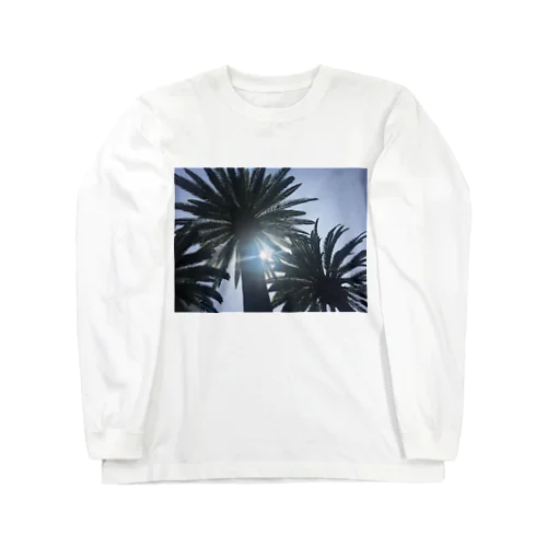 カリフォルニアのパームツリー ロングスリーブTシャツ