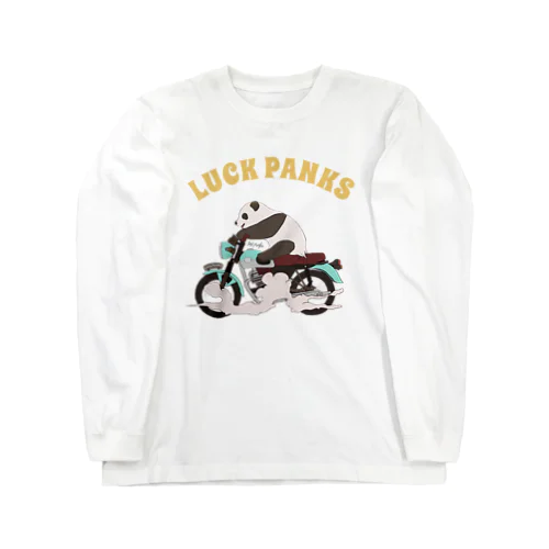 バイク乗りのパンダ 롱 슬리브 티셔츠