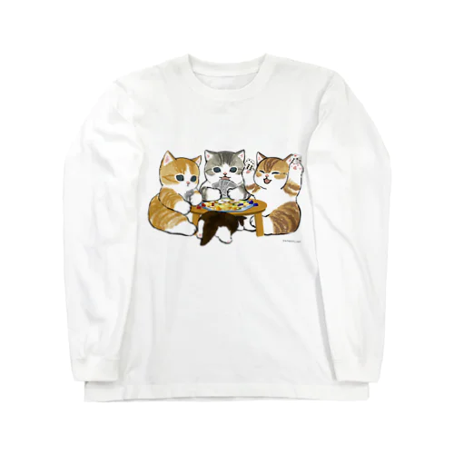 ボードゲームであそぶ猫 ロングスリーブTシャツ