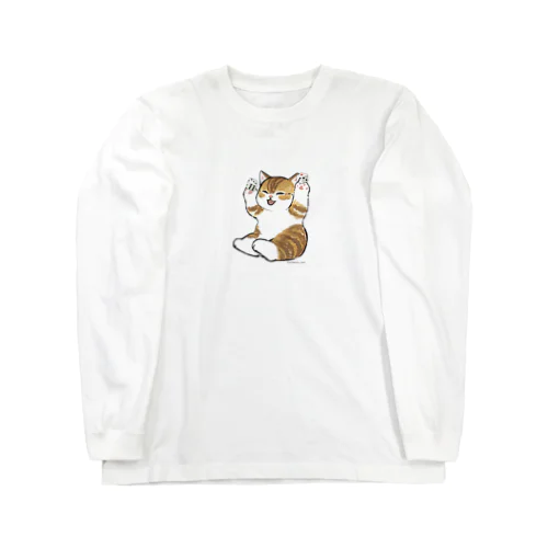 喜ぶ猫 ロングスリーブTシャツ