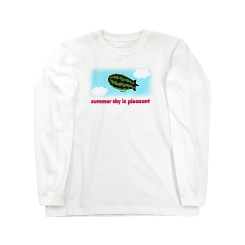 スイカ飛行船 Long Sleeve T-Shirt
