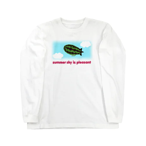 スイカ飛行船 Long Sleeve T-Shirt