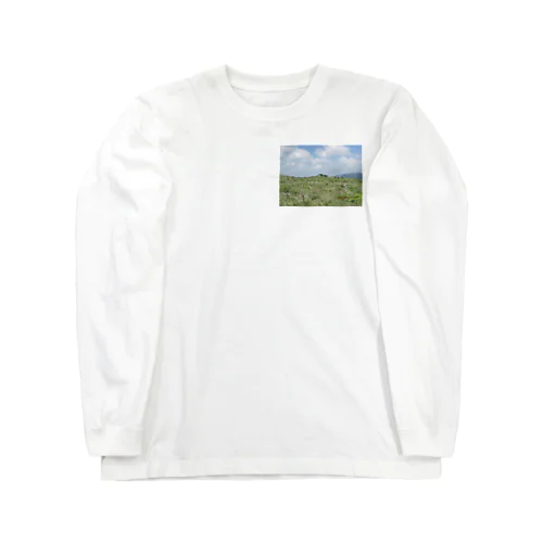 四国カルストの風景 ロングスリーブTシャツ