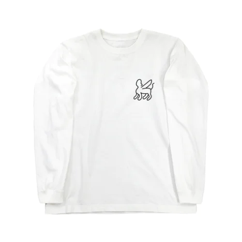 アナトリア象形文字　スフィンクス（ワンポイント　黒） Long Sleeve T-Shirt