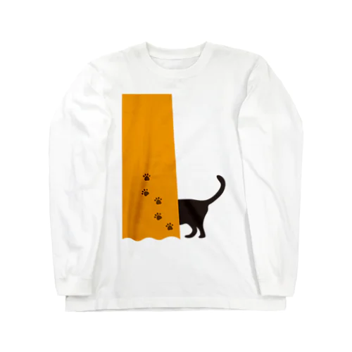 カーテンからネコ Long Sleeve T-Shirt