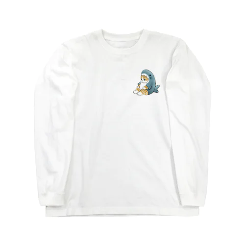 サメにゃんワンポイント Long Sleeve T-Shirt