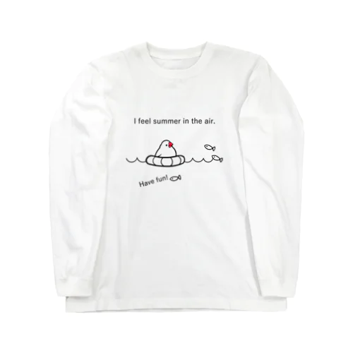 浮き輪の白文鳥 Long Sleeve T-Shirt