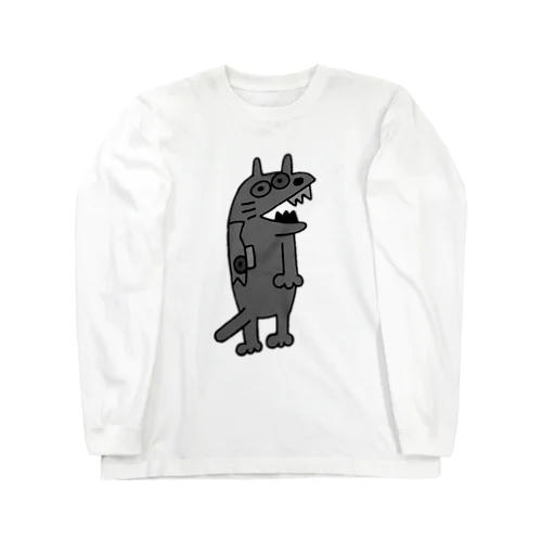 やべえ柄のキテレツねこ（魚柄） Long Sleeve T-Shirt