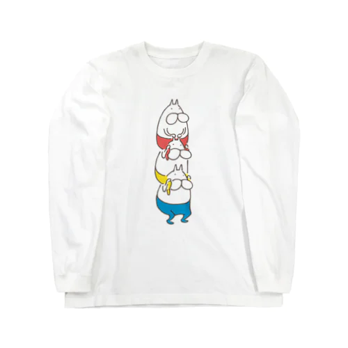 ねこタイツ かたぐるま Long Sleeve T-Shirt