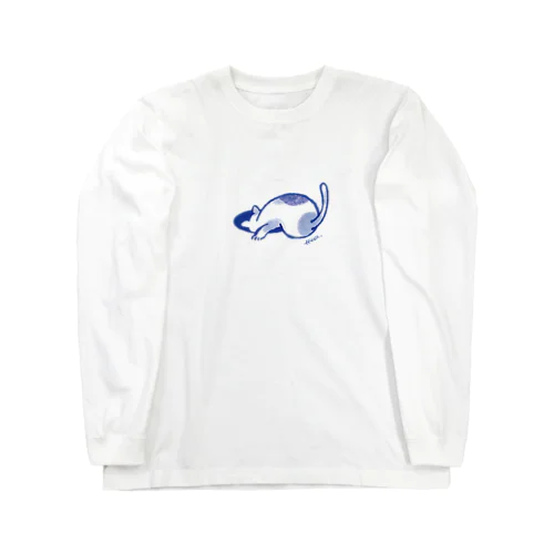 穴を覗くねこ Long Sleeve T-Shirt