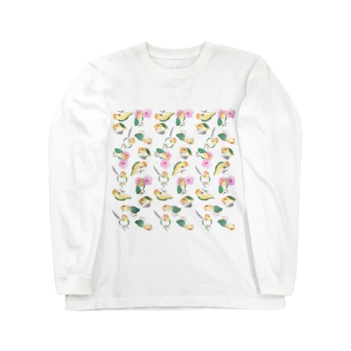 たっぷりシロハラインコちゃん【まめるりはことり】 Long Sleeve T-Shirt