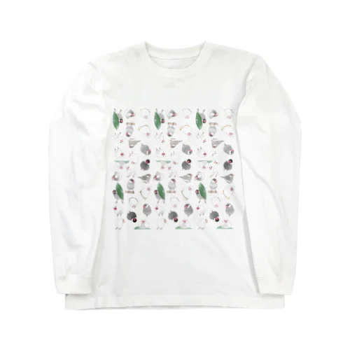 たっぷり文鳥ちゃん【まめるりはことり】 Long Sleeve T-Shirt