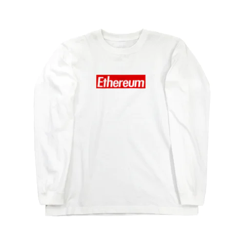 Ethereum ストリート定番の赤に白抜き ロングスリーブTシャツ