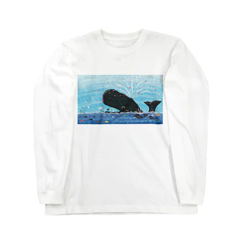 The whale that cleans the world ロングスリーブTシャツ