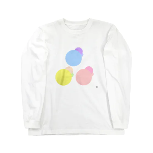 Pastel color dots 3 ロングスリーブTシャツ