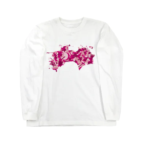 AWAODORI迷彩PINK Long Sleeve T-Shirt