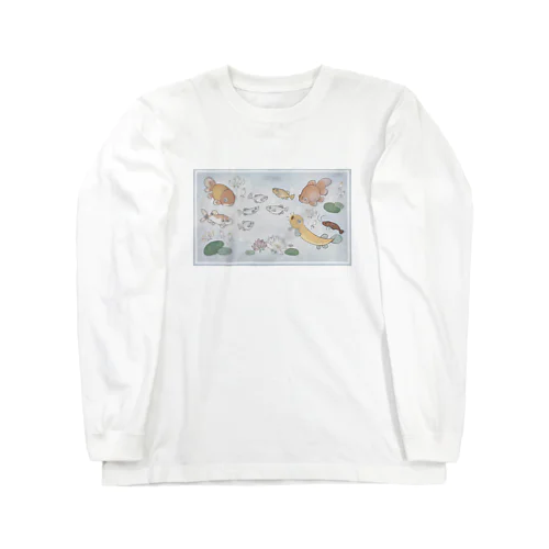 仲良しお魚シリーズとお花 ロングスリーブTシャツ