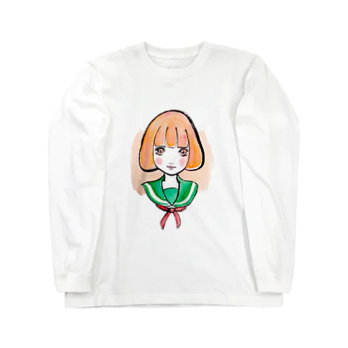 おかっぱの女の子 ロングスリーブTシャツ