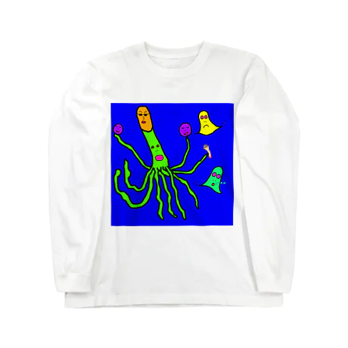 手が多い系の生物の絵 ロングスリーブTシャツ