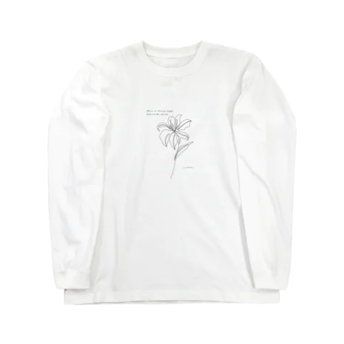 一筆書きフラワーシリーズ 　ゆり Long Sleeve T-Shirt