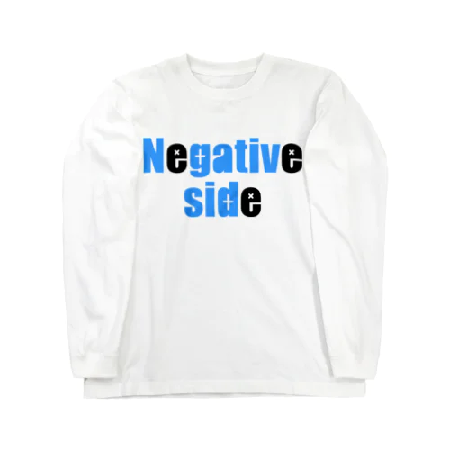 Negative side BLUE ロングスリーブTシャツ