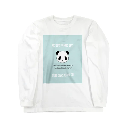 パンダ中華柄（水色） Long Sleeve T-Shirt