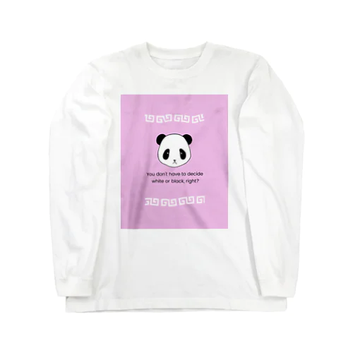 パンダ中華柄（ピンク） Long Sleeve T-Shirt