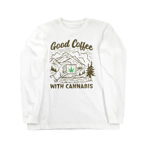 Coffee＆Cannabis（コーヒーと大麻） ロングスリーブTシャツ