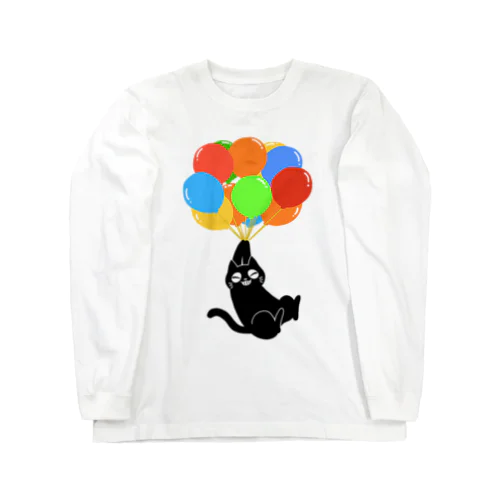 FLY AWAY CAT(風船で飛ぶ猫) ロングスリーブTシャツ