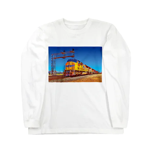 アメリカ カリフォルニアの黄色い貨物列車 Long Sleeve T-Shirt