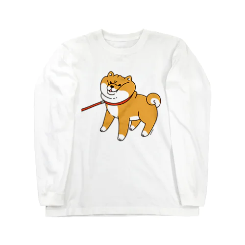 散歩から帰りたくない柴犬 롱 슬리브 티셔츠