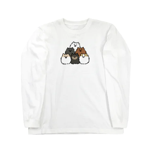 ポメラニアンピラミッド(カラフル) Long Sleeve T-Shirt