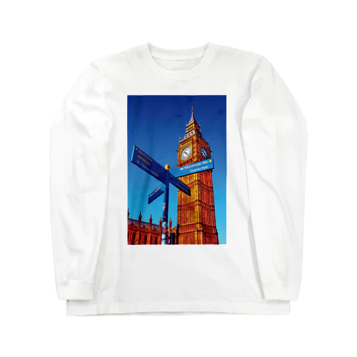 イギリス ビッグ・ベンと案内板 Long Sleeve T-Shirt