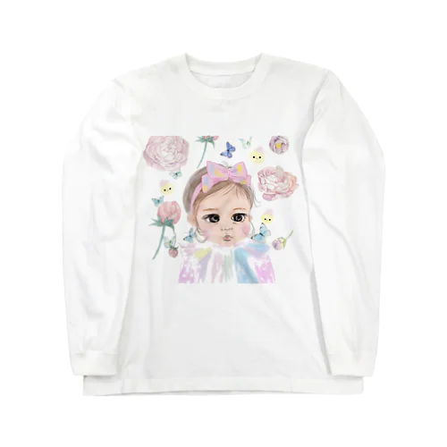 Baby Nichola and flowers ロングスリーブTシャツ