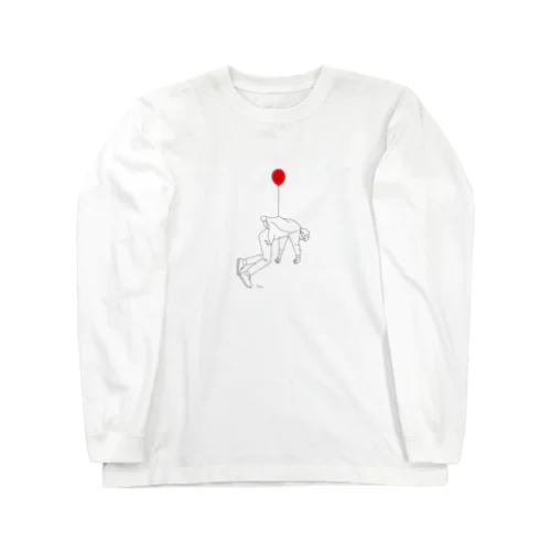 風船で飛ぶ人 Long Sleeve T-Shirt