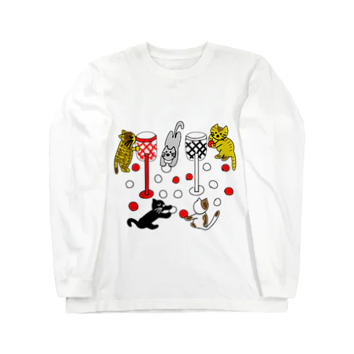 ねこ猫運動会（玉入れ） Long Sleeve T-Shirt