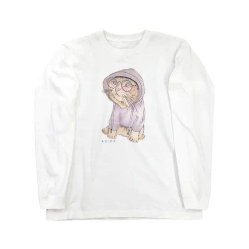 パーカーを着たネコ Long Sleeve T-Shirt