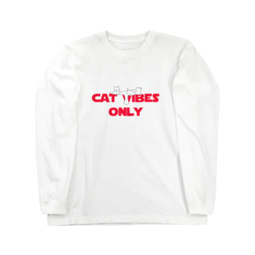 CAT VIBES ONLY red for heroes ロングスリーブTシャツ