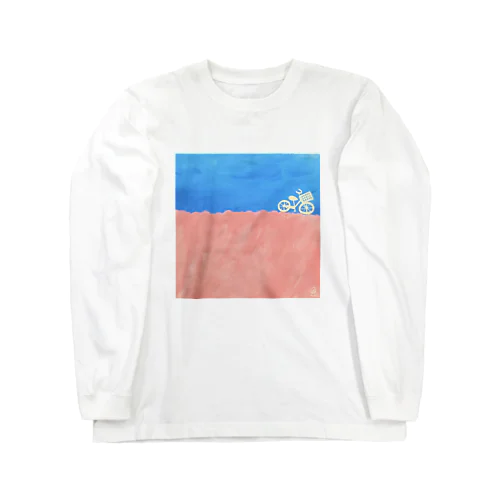 土手<自転車・ピンク> Long Sleeve T-Shirt