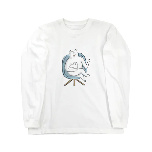 何かを熱弁する猫 Long Sleeve T-Shirt