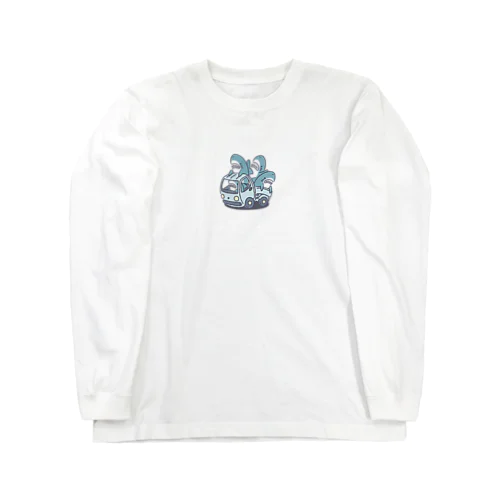 サメがたくさんトラックにワンポイント Long Sleeve T-Shirt