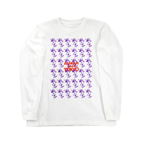 歌川国芳　踊る猫又　総柄版 Long Sleeve T-Shirt