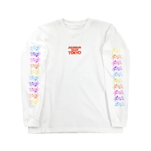 歌川国芳　踊る猫又　ネオンカラー版　両袖にゃんこ Long Sleeve T-Shirt