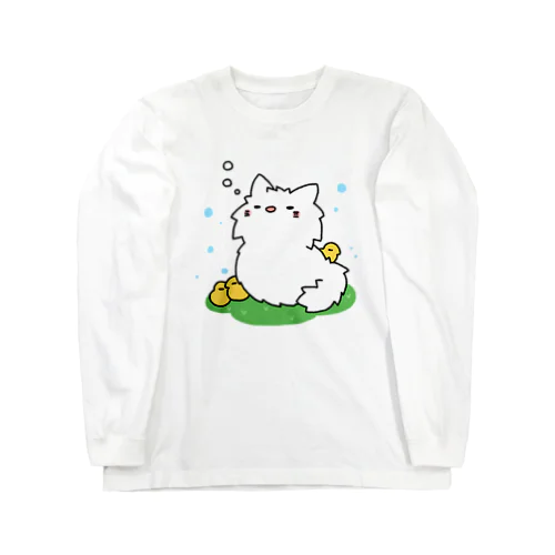 うたた寝ねことひよこ ロングスリーブTシャツ